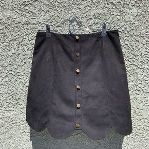 Lauren Conrad Suede Scalloped Mini Skirt